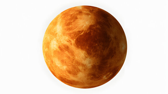 Planet venus surface texture realistic rendering on white background background