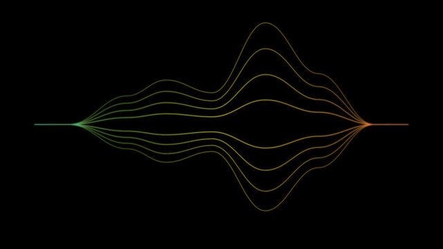 Golden Contour Soundwave Audio Frequency Visualization with Elegant Layered Lines for Music Technology and Premium Abstract Motion Graphics