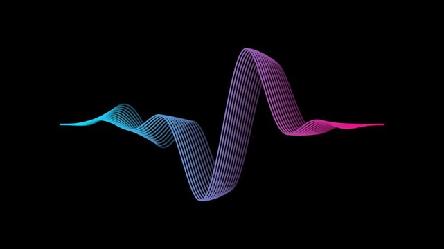 Blue and Purple Abstract Soundwave Frequency Visualization with Sculpted Audio Peaks for Music Technology and Creative Digital Motion Design