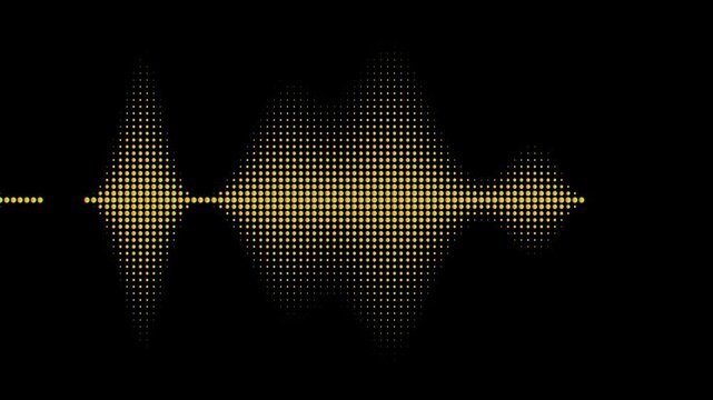 Golden Symmetrical Soundwave Frequency Visualization with Soft Audio Pulses for Music Technology, Broadcasting and Premium Digital Motion Design