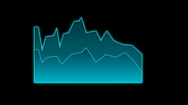Cyan Audio Frequency Waveform Visualization with Flowing Sound Energy Shape for Music, Technology, Broadcasting and Abstract Motion Design