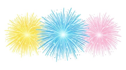 Fototapeta premium Colorful abstract bursts of light resembling floral or star shapes