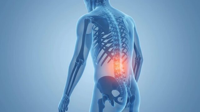 Spine lower back pain bone anatomical 3d visualization