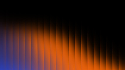 Abstract ribbed glass texture background with glowing orange and blue gradient light © MM
