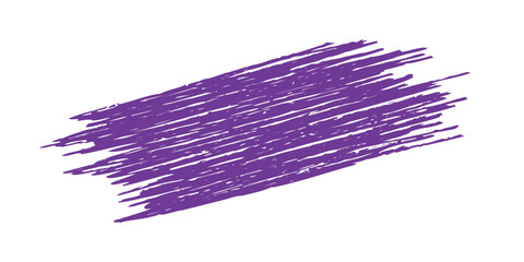Fototapeta premium The image displays a broad, diagonal stroke made of purple scribbles or pencil lines centered on an off white background.