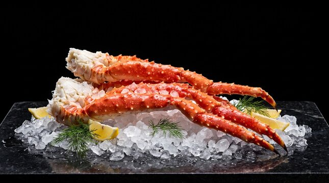King crab legs on ice