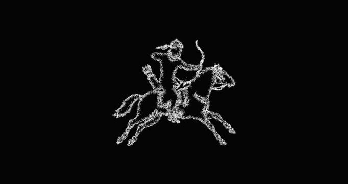 Sketch light cavalry icon animation - smooth progressive reveal