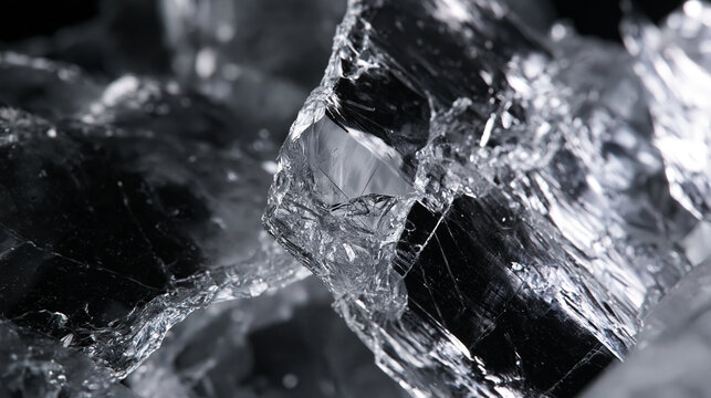 Macro View of Raw Clear Crystal Mineral Texture