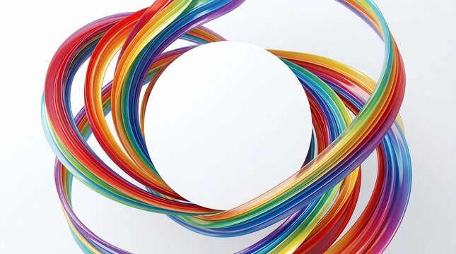 Vibrant rainbow swirl abstract frame with copy space
