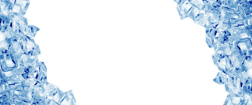 Ice Cube Frame Border with Copy Space Transparent PNG