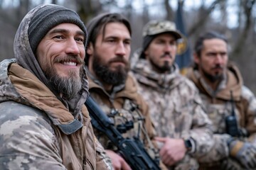 Fototapeta premium Group of Men in Tactical Outdoor Gear