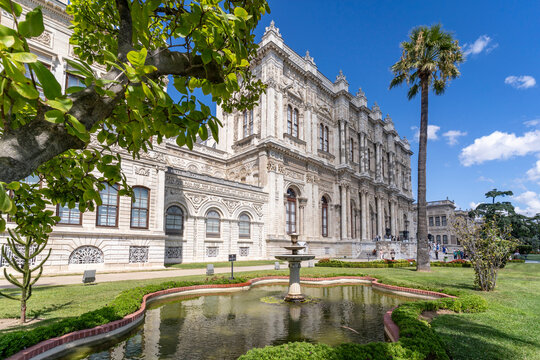 Dolmabahce Palace Garden view in Istanbul