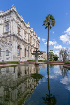 Dolmabahce Palace Garden view in Istanbul