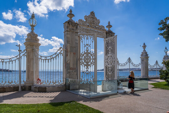 Dolmabahce Palace Garden view in Istanbul