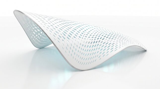 Futuristic abstract architecture with botanical inspired parametric design on white background