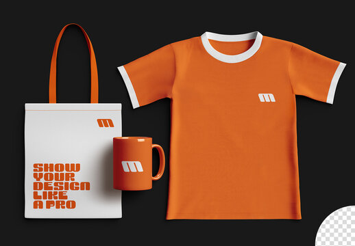 Branding Merchadise Mockup Set Isolated Scene Creator