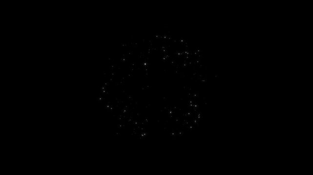 magic glowing twinkling glitter stars blast overlay on black screen background with sparkling starburst tail fairy dust wand light trail and 2d cartoon blinking stars pop up animation 4k video