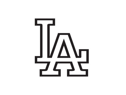 Minimalist LA Dodgers baseball team logo vector icon in clean line art style for sports branding