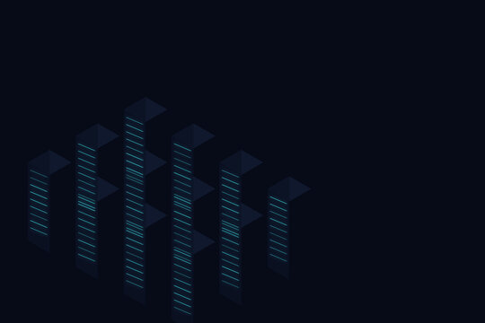 Isometric data centre server racks cloud computing concept
