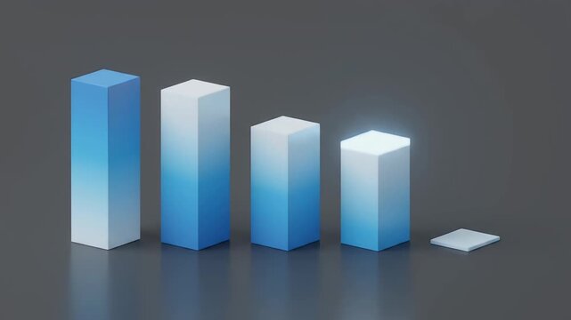 Business growth bar chart blocks rising upwards.