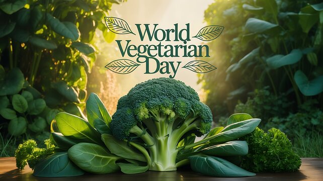 Fresh broccoli for world vegetarian day celebration