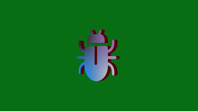 3D Software Bug Icon on Green Screen for Cyber security, Coding Errors, Virus and Malware Loops