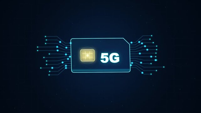 Glowing 5G Network Connectivity with Digital Signal Animation