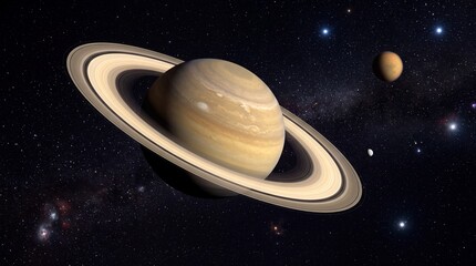 Solar system planets in alignment with sun, milky way galaxy background, cosmic space exploration and astronomy education © Aftab