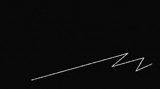White chalk line drawing on a blackboard with star dust particles, artistic stop motion animation, concept for creative education, learning and art