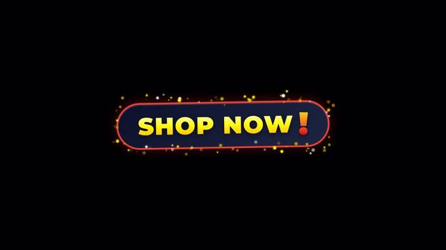 Marketing business video with glowing shop now button elements