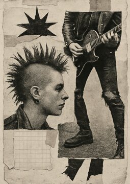 Punk collage vintage aesthetic