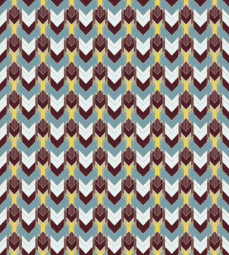 Geometric tile seamless pattern with blue and beige shapes