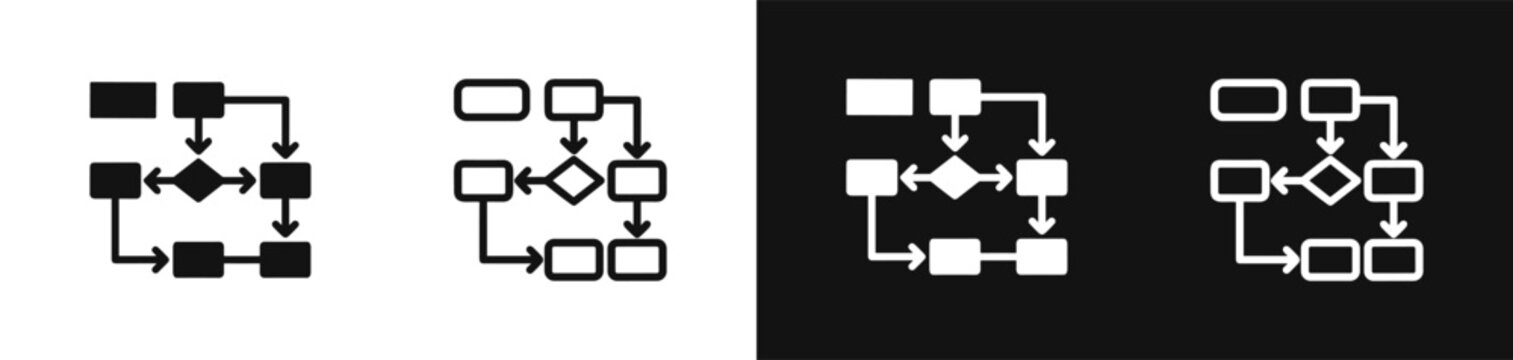 Flowchart diagram icon vector set process algorithm symbol