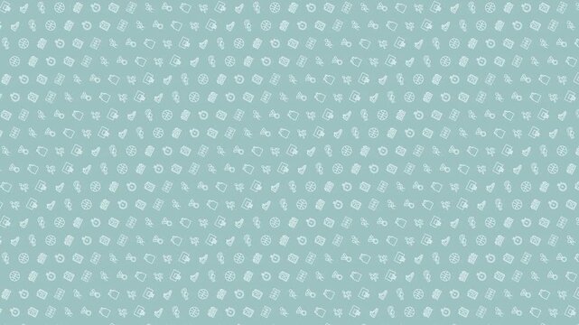 Soft Light Blue Basketball Themed Pattern 4K 60FPS seamless Looping Video Background