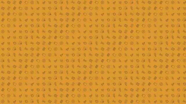 Orange Basketball Themed Pattern 4K 60FPS seamless Looping Video Background