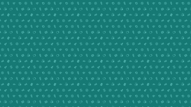 Dark teal Basketball Themed Pattern 4K 60FPS seamless Looping Video Background