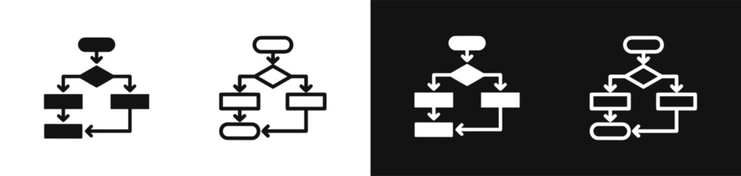 Flowchart icon set vector illustration process chart diagram
