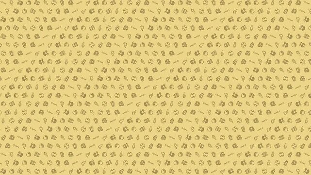 Light Yellow  Baseball Themed Pattern 4K 60FPS seamless Looping Video Background