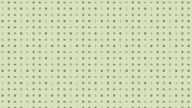 Soft Green Baseball Themed Pattern 4K 60FPS seamless Looping Video Background