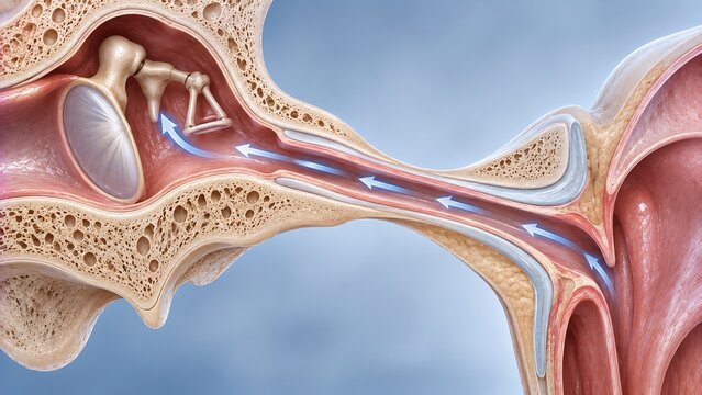 Eustachian tube dysfunction with blocked middle ear ventilation