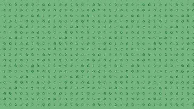 Dark Soft Green Baseball Themed Pattern 4K 60FPS seamless Looping Video Background