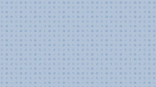 Soft Blue Baseball Themed Pattern 4K 60FPS seamless Looping Video Background