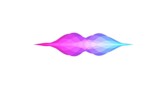 Pink and Cyan Horizontal Soundwave Audio Signal Frequency Visualization on White Background
