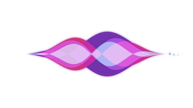 Pink and Purple Flowing Soundwave Audio Frequency Visualization on White Background for Modern Music Motion Graphics