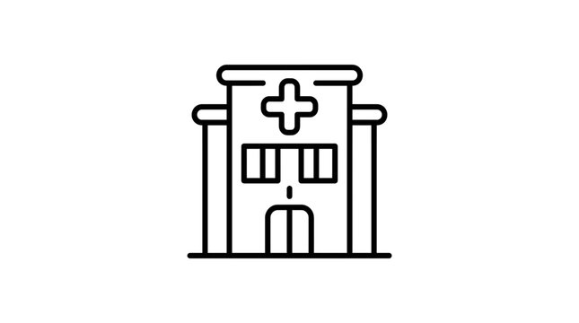 Hospital Building Icon, Medical Facility, Healthcare Service, Clinic