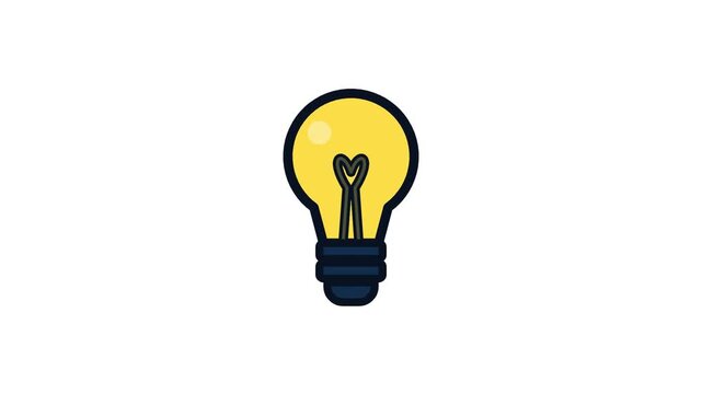 Minimalist light bulb symbol representing a bright creative idea and innovative concept for modern problem solving and educational graphic design