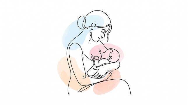 Mother breastfeeding baby in a relaxed pose