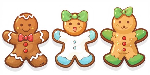 Fototapeta premium Festive gingerbread cookies celebrating christmas holiday season