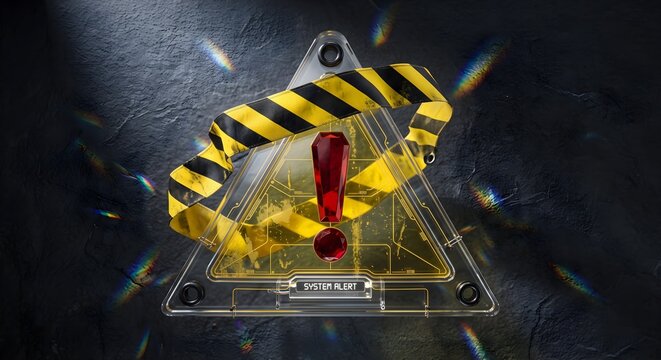 Glass Caution Triangle Wrapped in Yellow and Black Hazard Striped Tape