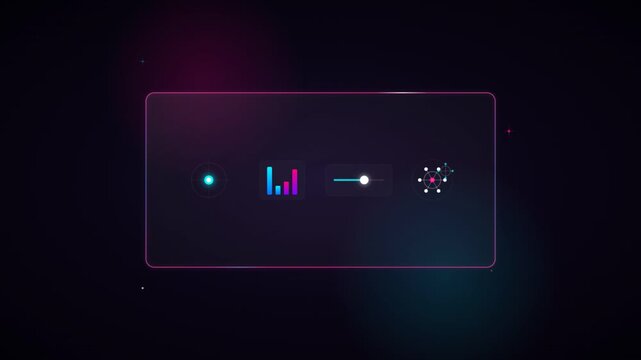 Futuristic User Interface HUD with Glowing Elements and Data Charts